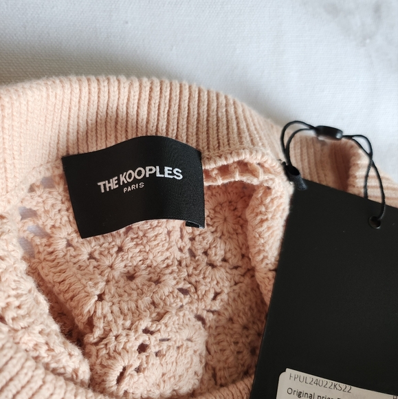 Kooples NWT 1 (S) cotton crochet sweater vest, pink - Picture 7 of 14
